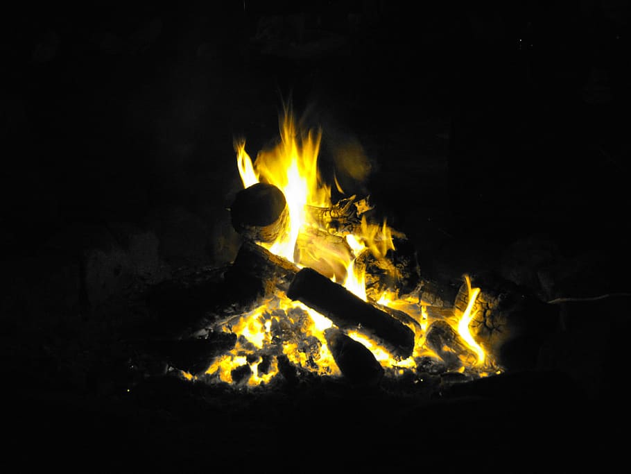 easter fire, may fire, flame, campfire, wood fire, embers, burn HD wallpaper
