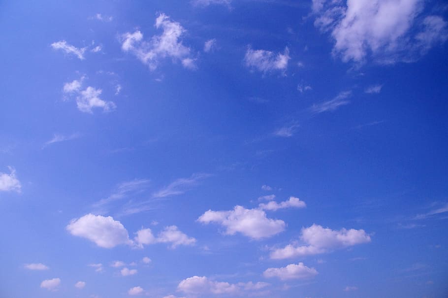 clouds, sky, blue, cloudy, summer, warm, light, cloud - sky HD wallpaper