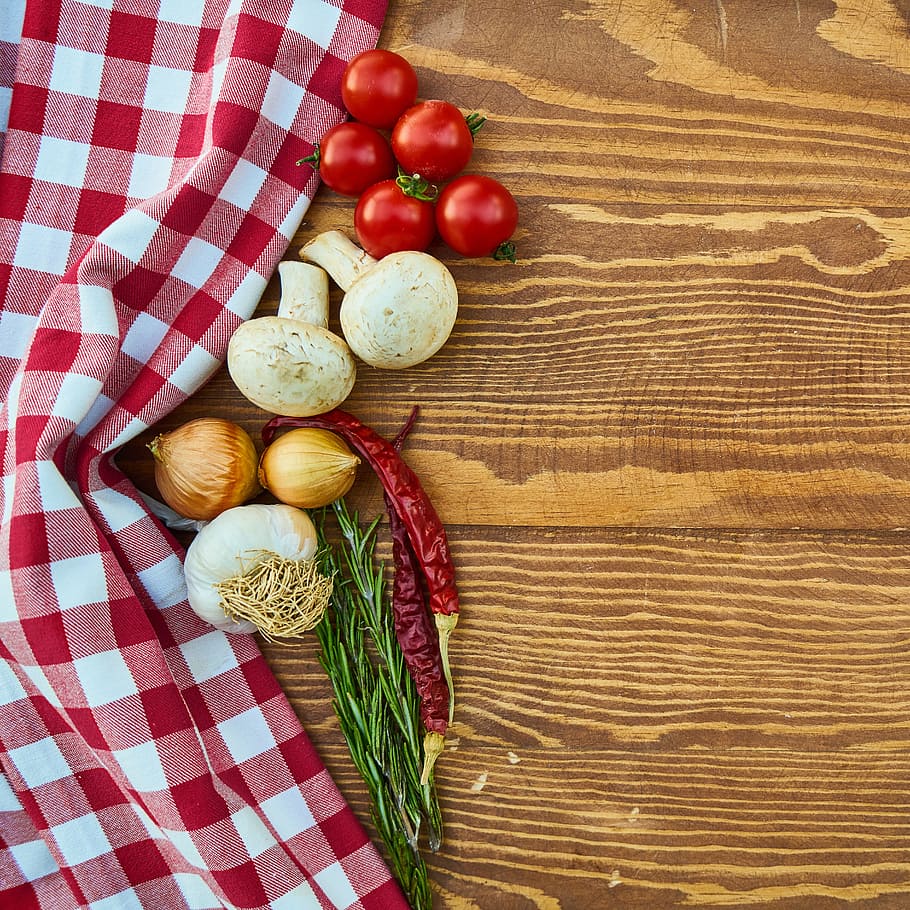 vegetables, pepper, mushroom, tomato, garlic, onion, green HD wallpaper