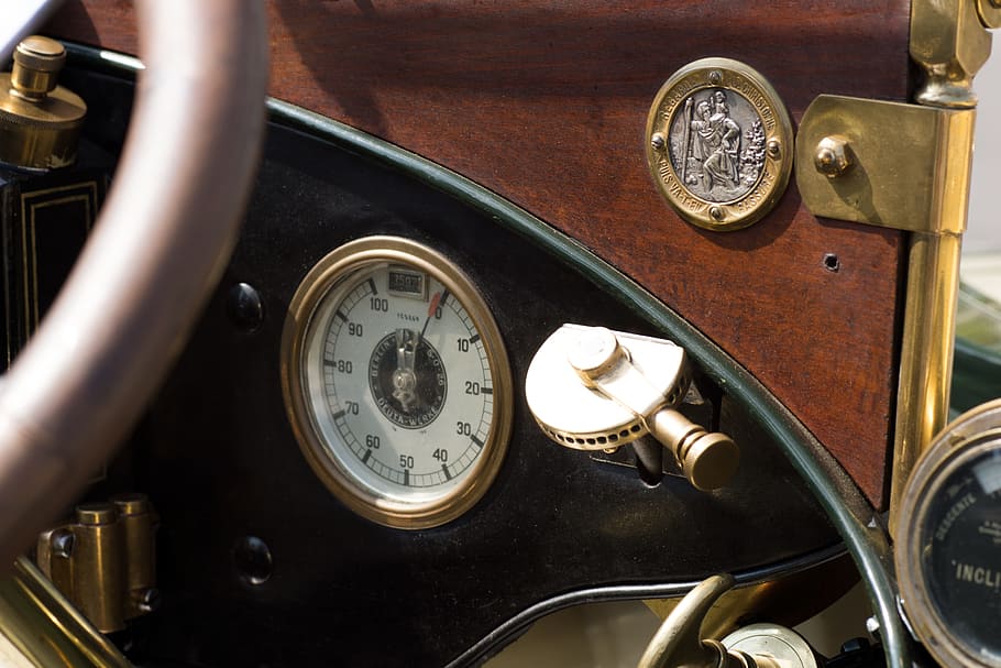 Auto, Oldtimer, Classic, Instruments, Ad, wood, rank wheel HD wallpaper