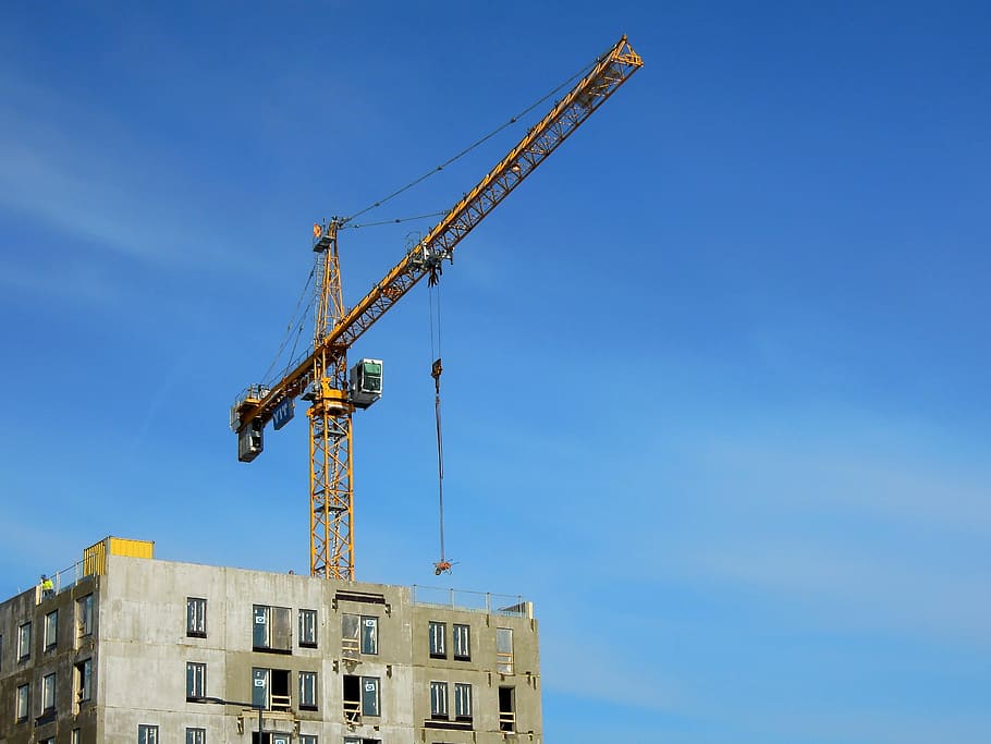 crane, building, high, vantaa, finnish, to build a, windows HD wallpaper