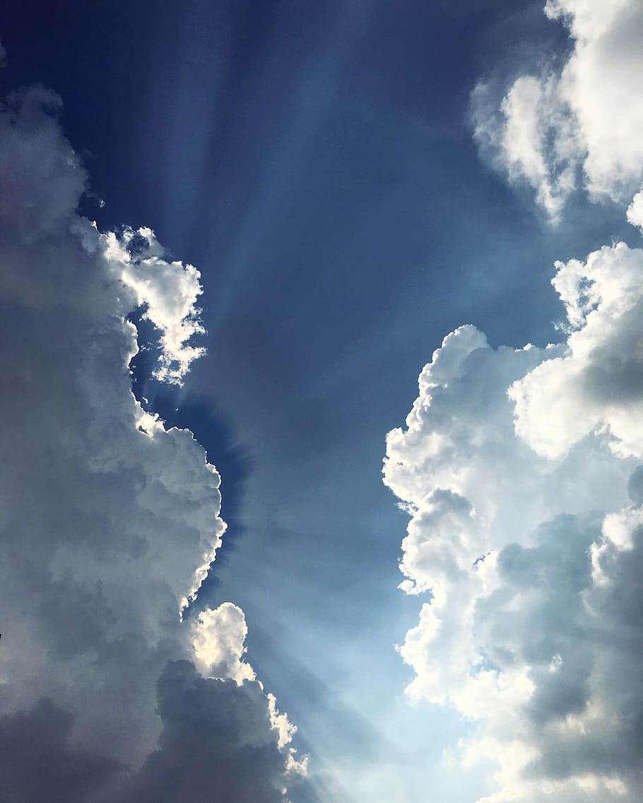 Sky, Clouds, Landscape, summer, blue, sun, good weather, germany HD wallpaper