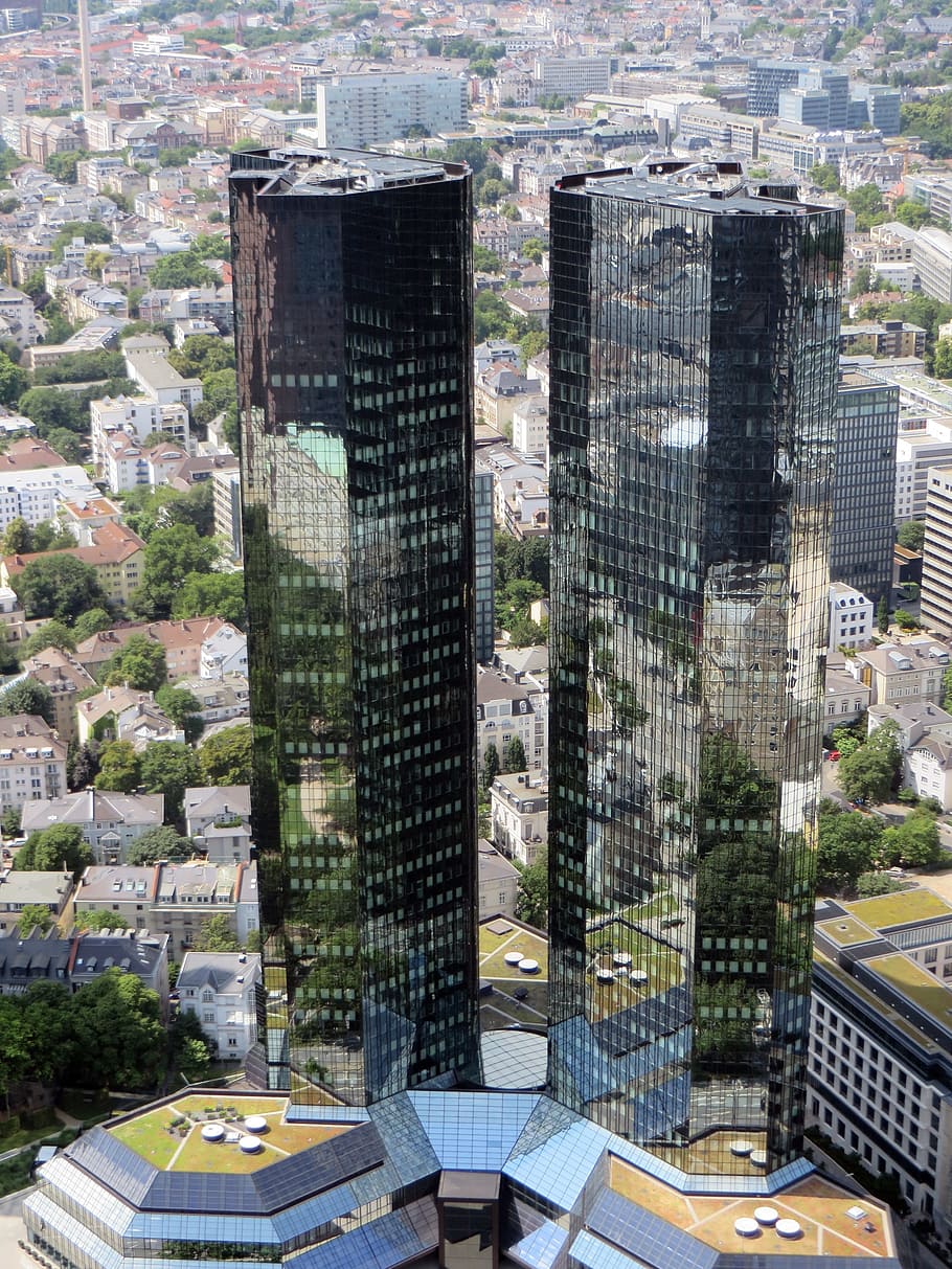 Skyscraper, Building, Business District, reflections, facade HD wallpaper