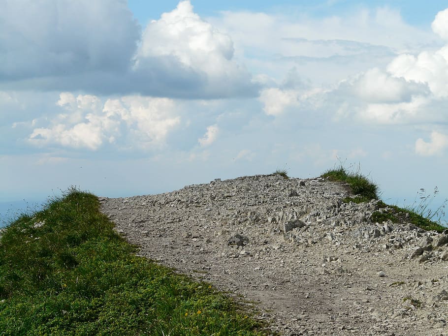 Away, Road, Nothing, Abyss, End, Trail, stone, grass, scree HD wallpaper