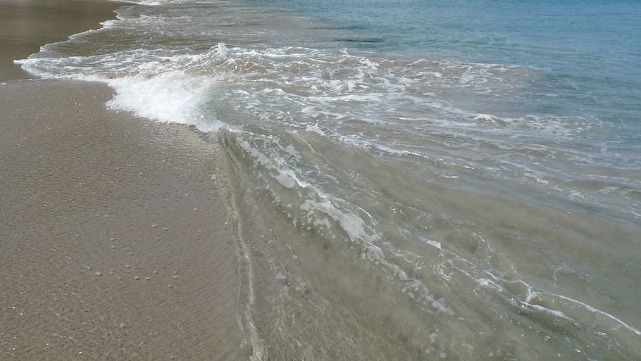 ocean, wave, waves, beach, water, flowing, sea, outside, caribbean HD wallpaper