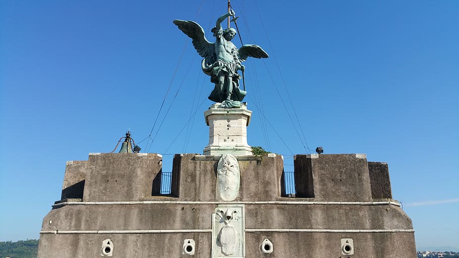 castel, sant'angelo, castle, landmark, monument, saint, statue HD wallpaper
