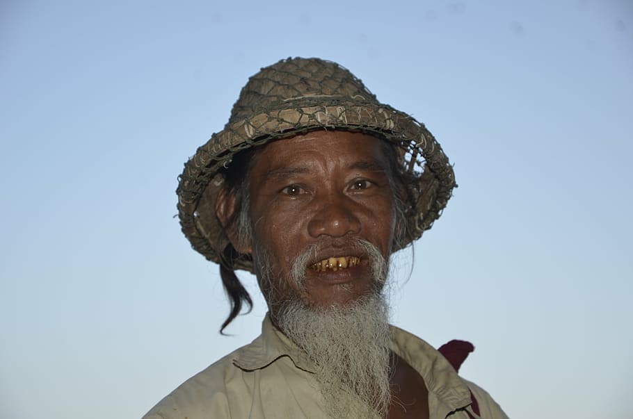myanmar, old man, face, portrait, headshot, one person, beard HD wallpaper
