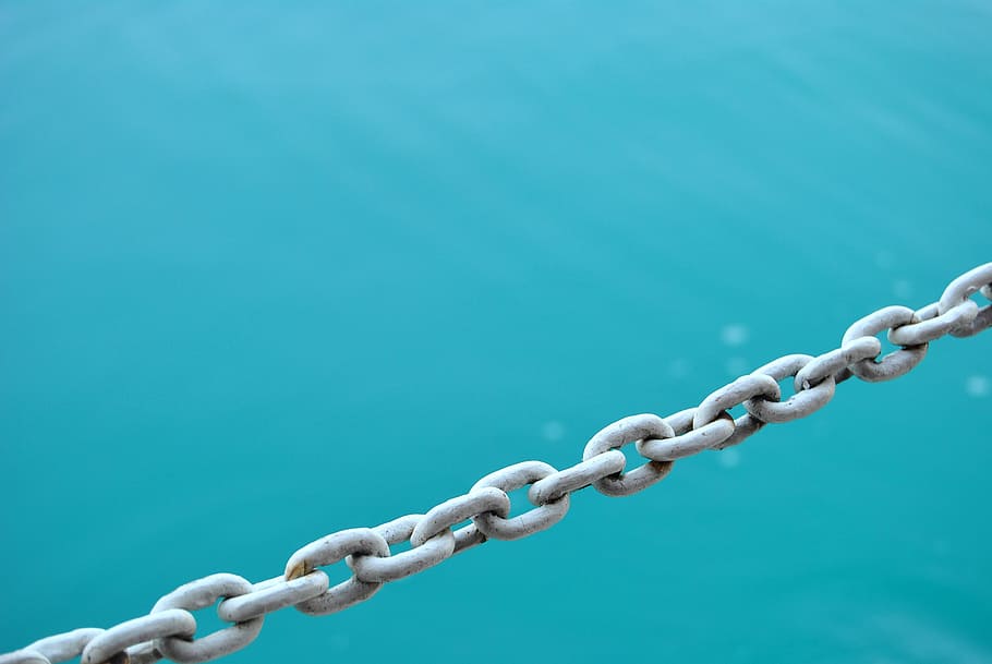photo of white chains, water, link, metal, connection, bound HD wallpaper