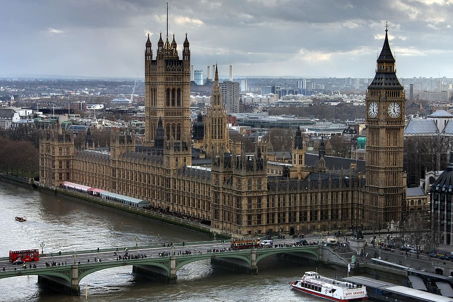 Big Ben in London screenshot, westminster, palace, city, london eye view