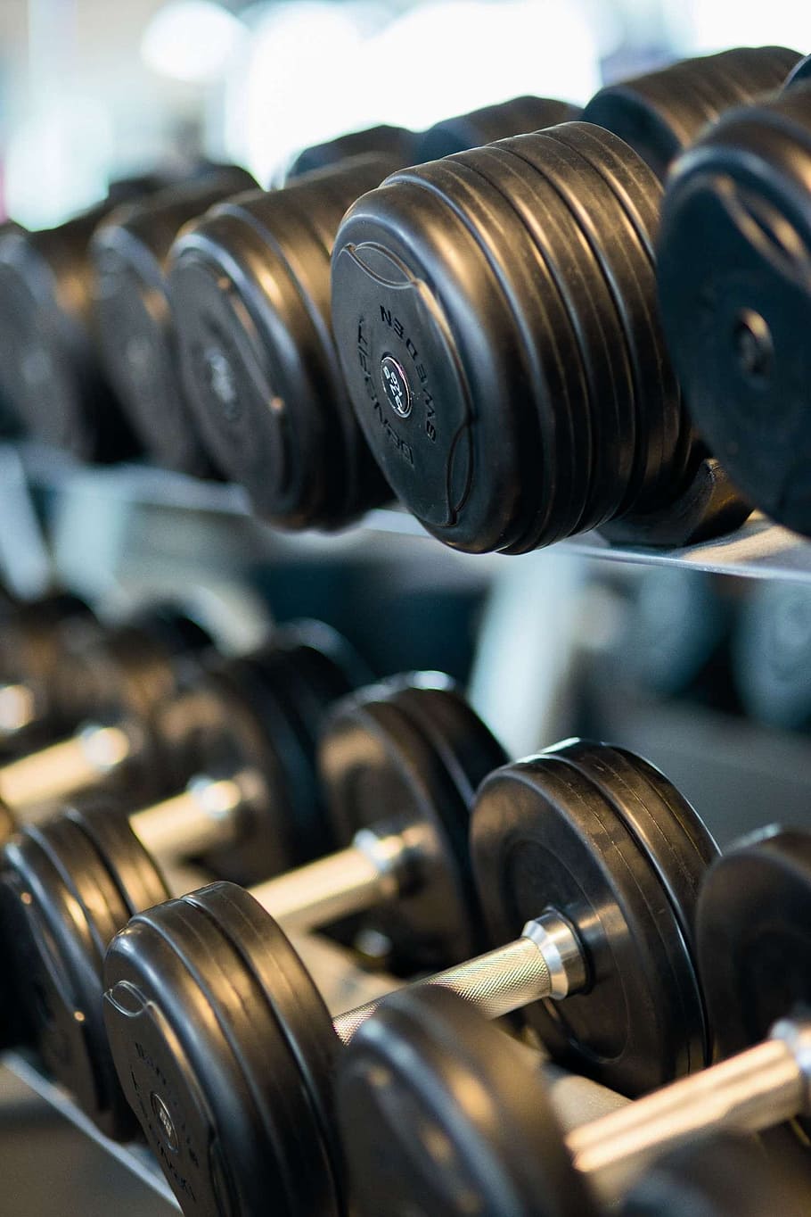 training, weights, strength, indoors, dumbbell, weight training HD wallpaper