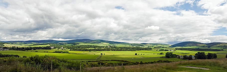Scotland, Aberdeenshire, Tal, View, dee-tal, rural, panorama, HD wallpaper