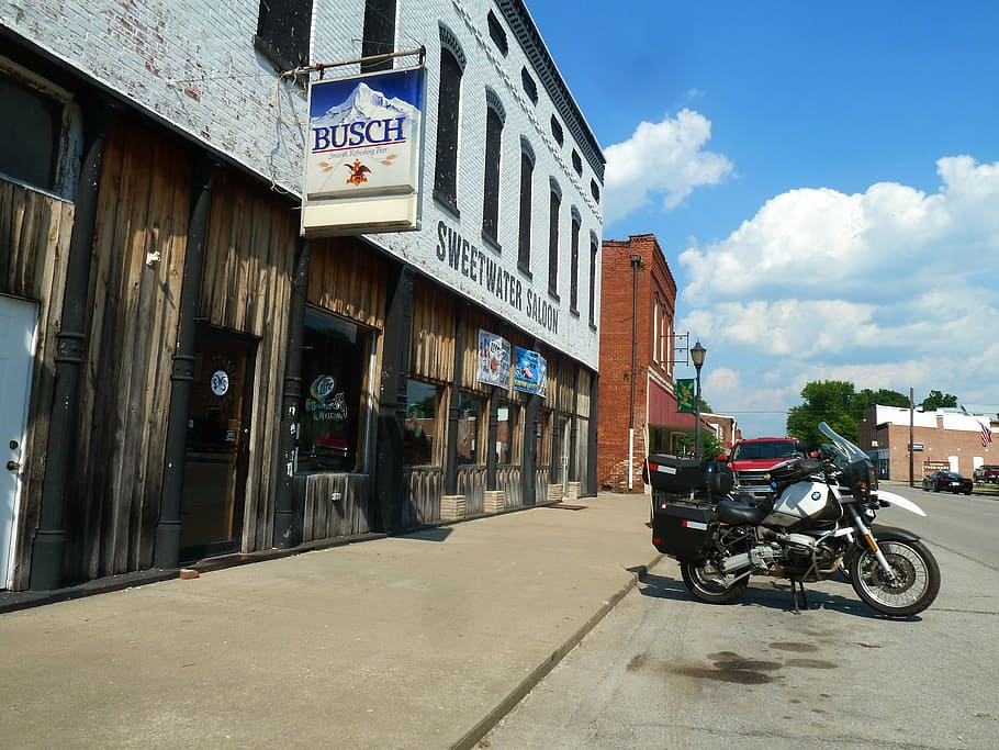 golconda, illinois, motorcycles, bar, architecture, building exterior, HD wallpaper