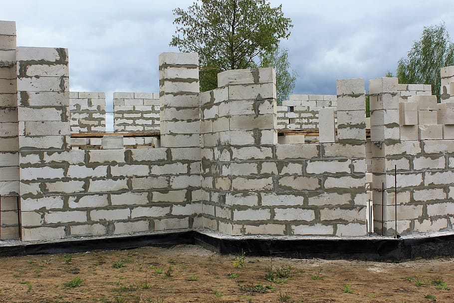 construction, house, home construction, wall, brick, architecture HD wallpaper