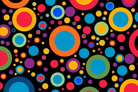 round purple, orange, and yellow graphic illustration, wallpaper HD wallpaper