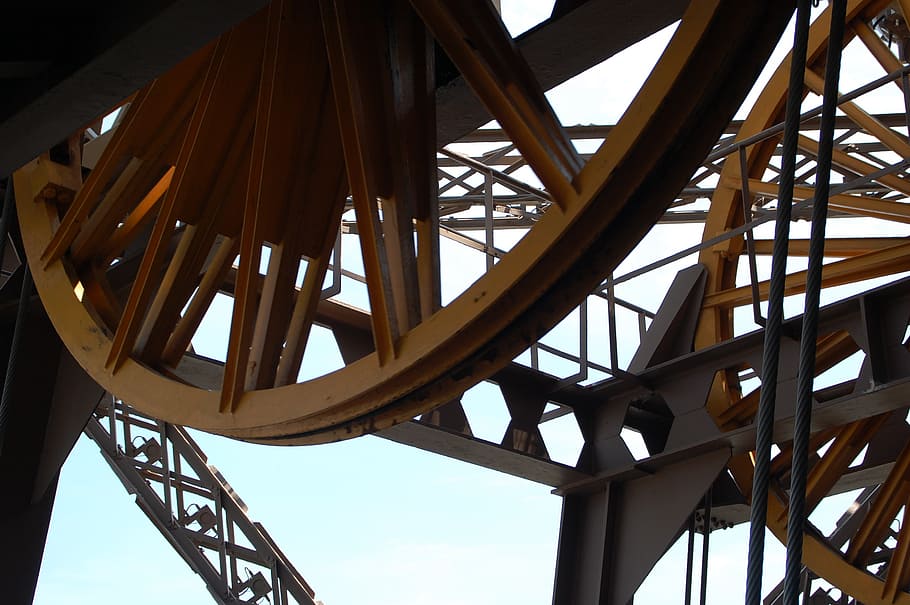 paris, eiffel tower, architecture, heritage, mechanism, wheels HD wallpaper