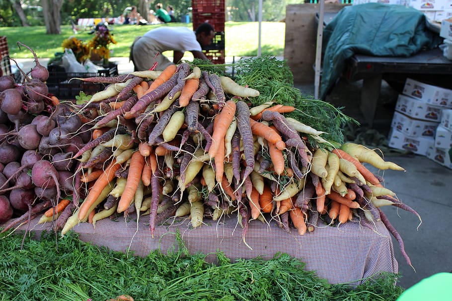 carrots, color, boulder, market, market stall, food and drink HD wallpaper