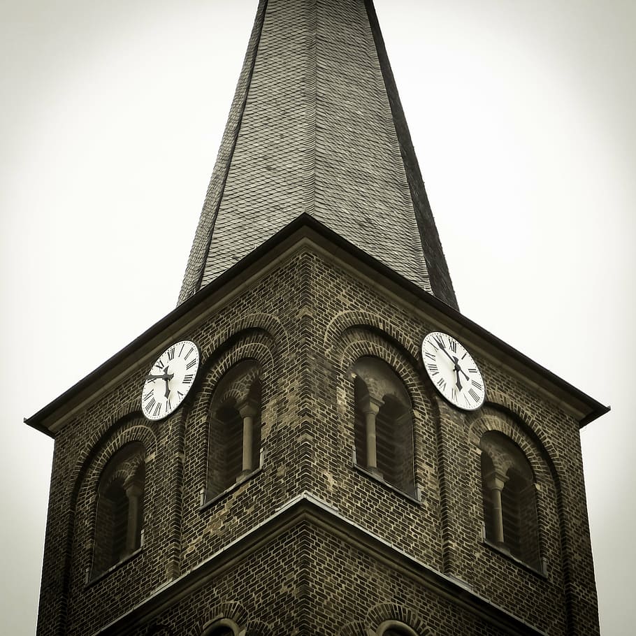 clock, steeple, church clock, clock tower, architecture, building, HD wallpaper