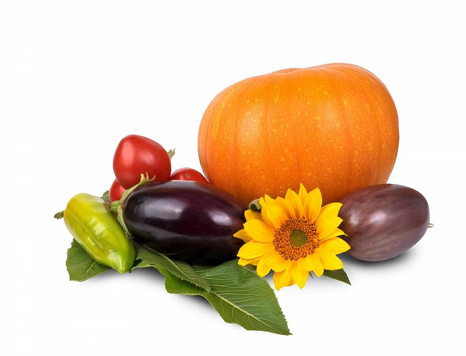 variety of fruits on white surface, isolated, set, vegetables HD wallpaper