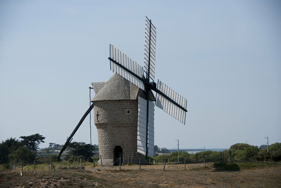 mill, former, the croisic, environment, sky, built structure HD wallpaper