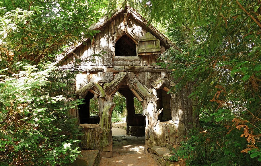 block house, witch's house, haunting, forest, vacation, nature