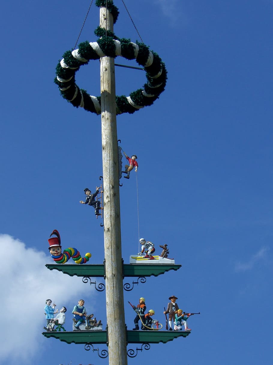 Maypole, Tradition, Custom, Customs, marktoberdorf, bavaria HD wallpaper