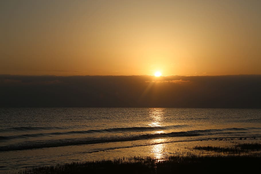sunset, views, water, sky, scenics - nature, sea, beauty in nature HD wallpaper