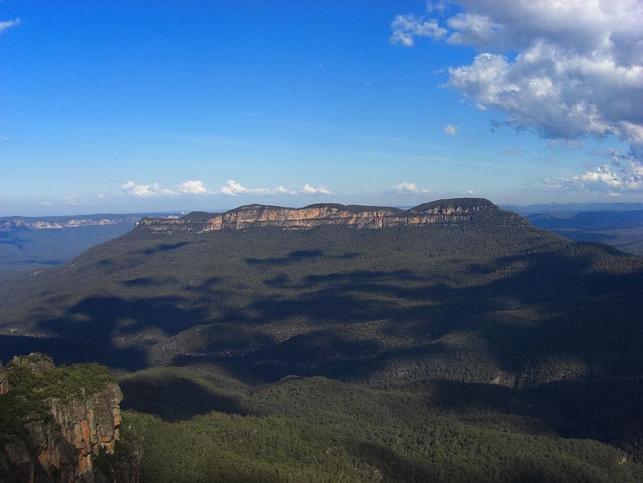 Australia, Landscape, Clouds, sky, mountains, forest, trees HD wallpaper
