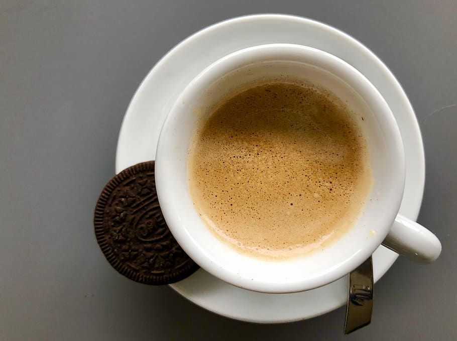coffee, espresso, caffeine, drink, cookie, oreo, cup of coffee, HD wallpaper