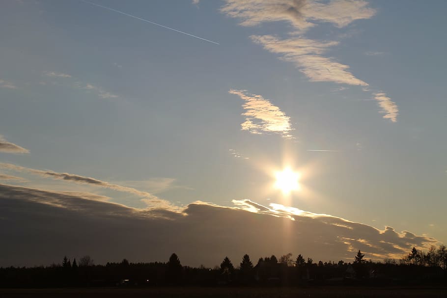 sunset, abendstimmung, sky, cloud - sky, beauty in nature, scenics - nature HD wallpaper