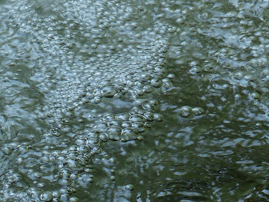 air bubbles, blow, water, source, bach, water surface, swirls HD wallpaper