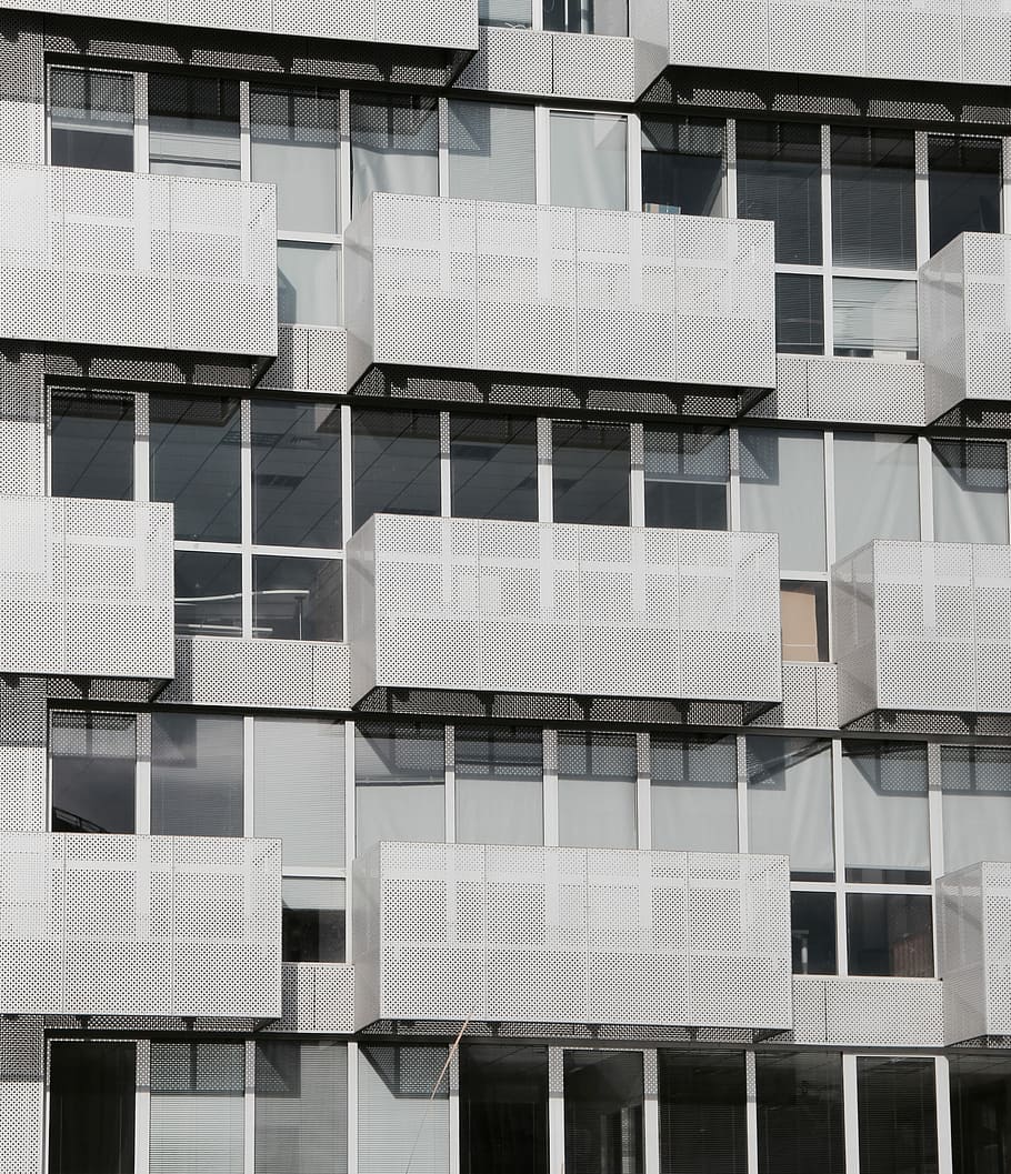 closeup photo of gray concrete building, photography of grey building HD wallpaper