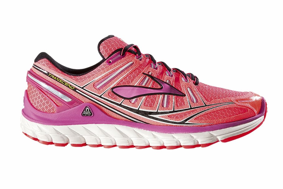 white-and-red Alta sneaker, running shoe, brooks, highly functional HD wallpaper