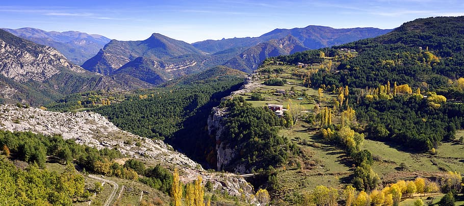 nature, mountain, landscape, panoramic, travel, sky, panoramic image HD wallpaper