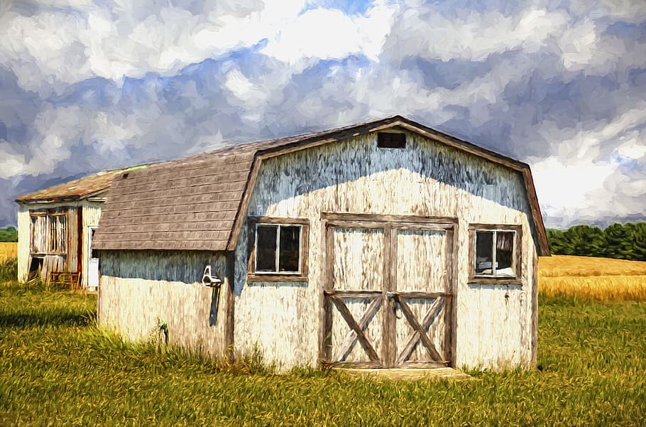 barn, rustic, barns, ohio, digital art, rural, scenic, country HD wallpaper