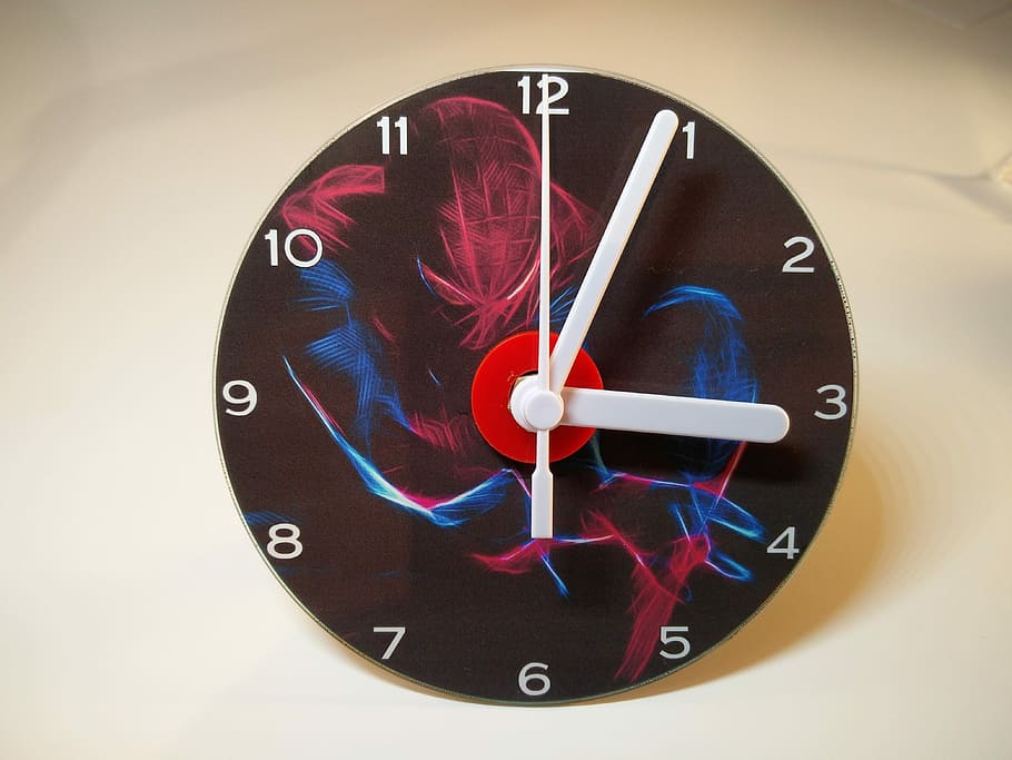 Clock, Time, Face, circle, red, no people, clock face, close-up HD wallpaper
