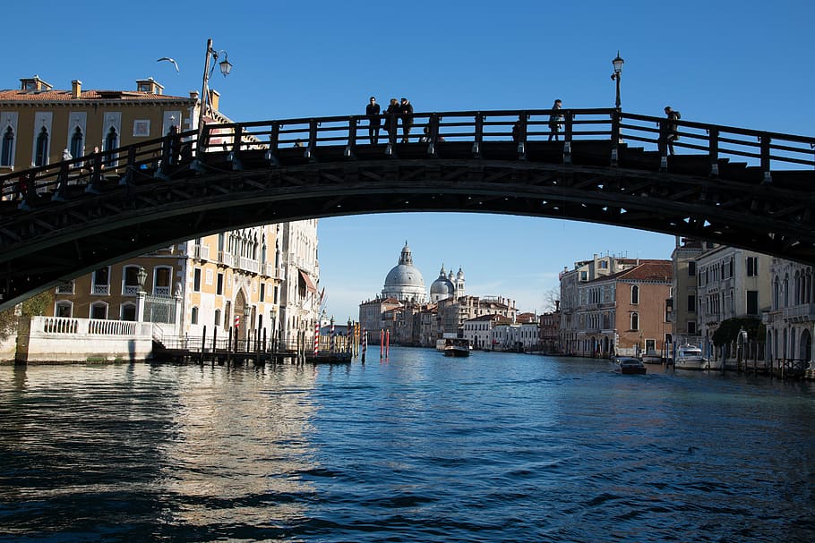 venice, bridge, channel, built structure, architecture, connection HD wallpaper