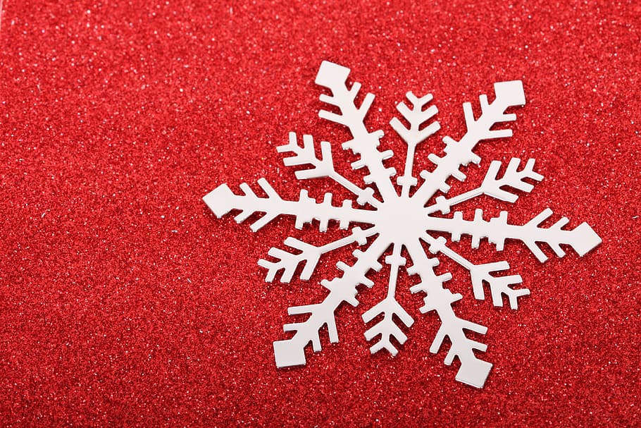 photo of gray and red snowflake illustration, decor, textile HD wallpaper