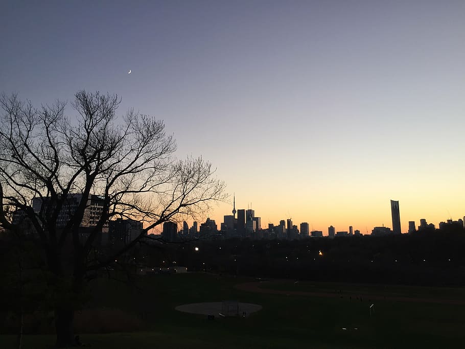 silhouette of city skyline, architecture, buildings, infrastructure HD wallpaper