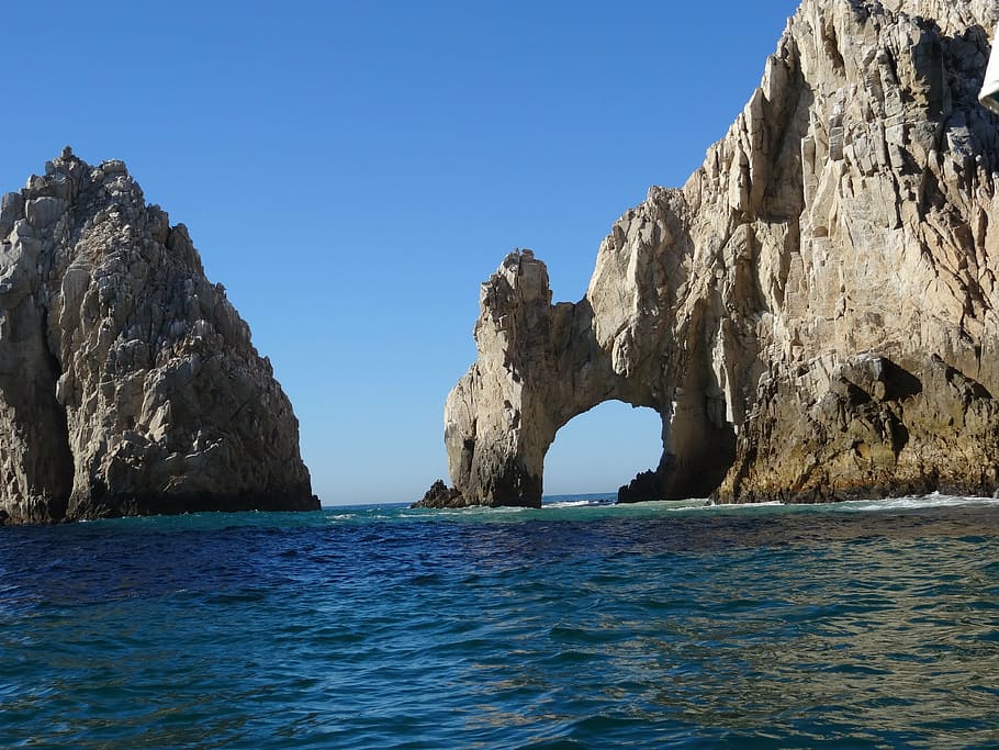 HD wallpaper: rocky island surrounded by water, los cabos, mexico ...