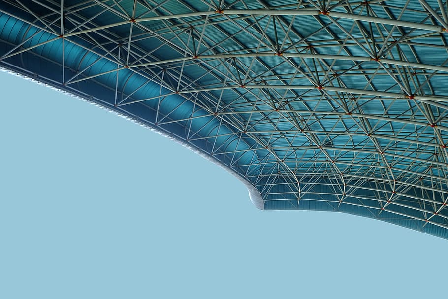 untitled, mandala krida stadium, architecture, blue, modern HD wallpaper