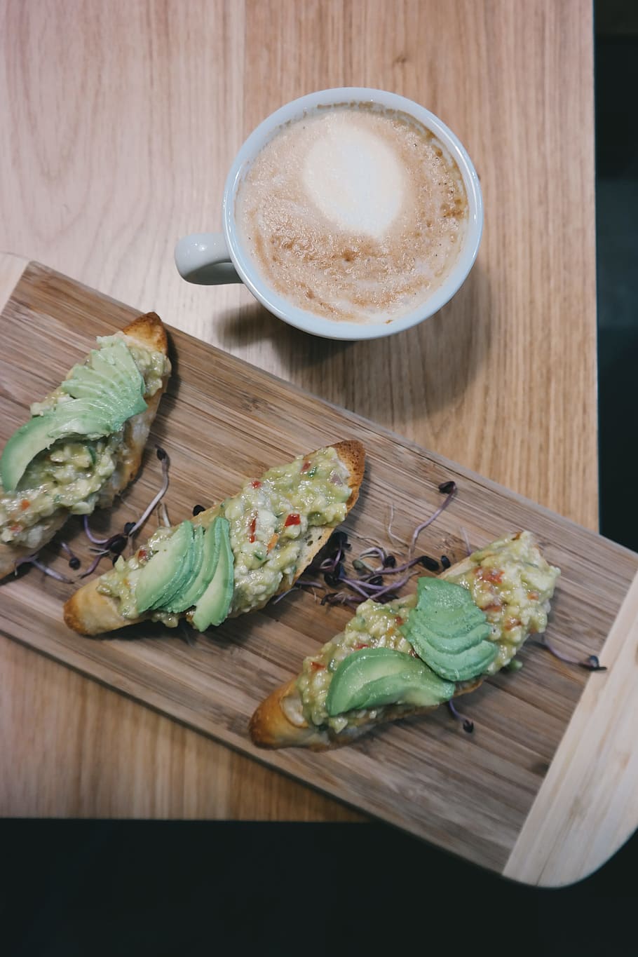 food, sandwich, wood, coffee, board, breakfast, ceramic, close-up HD wallpaper