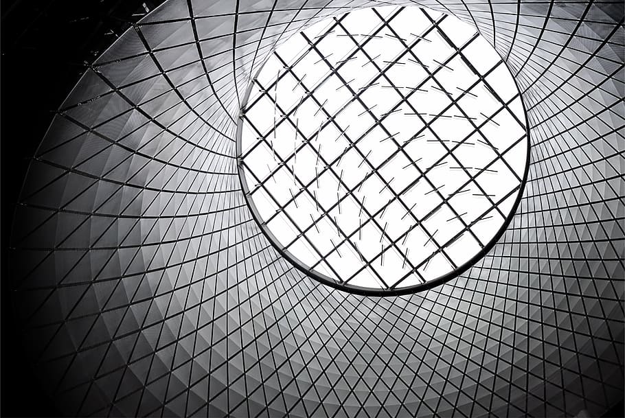 white and gray optical illusion artwork, architecture, about HD wallpaper