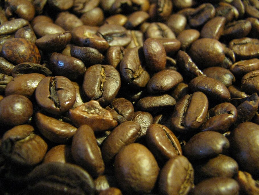 coffee beans, roasted, brown, caffeine, café, drink, breakfast, HD wallpaper