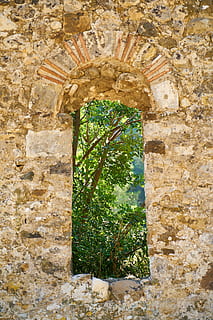 wall, old, stone, architecture, nature, window, date, rome HD wallpaper