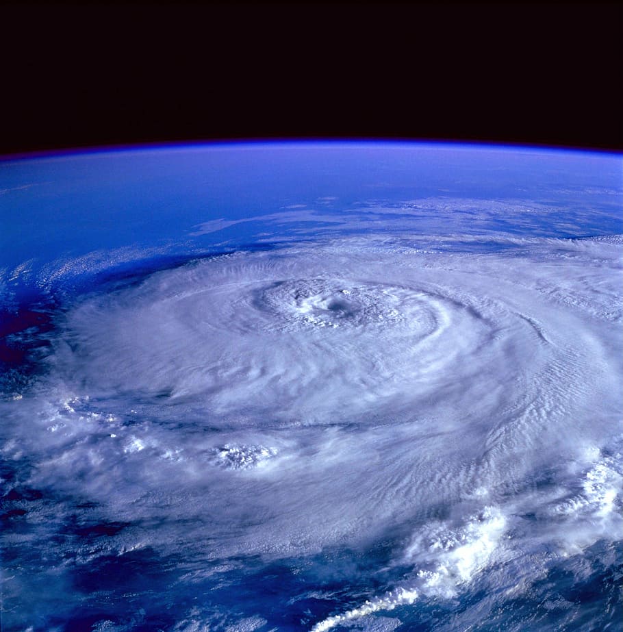 ocean wave in aerial photography, hurricane, earth, satellite HD wallpaper