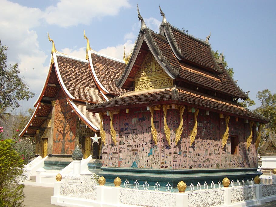 laos, vientiane, building, buddhism, buddha, asian, architecture, HD wallpaper