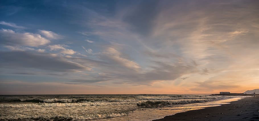Sunset, Cable Beach, Marbella, Malaga, andalusia, spain, sky, HD wallpaper
