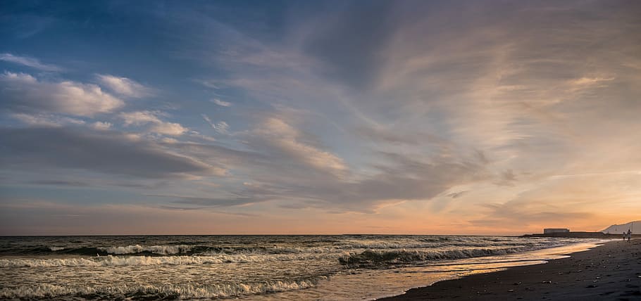 Sunset, Cable Beach, Marbella, Malaga, andalusia, spain, sky HD wallpaper