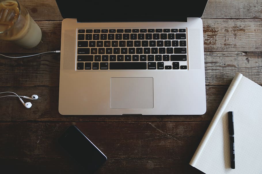 coffee, apple, macbook pro, notebook, coffee shop, computer, headphones HD wallpaper