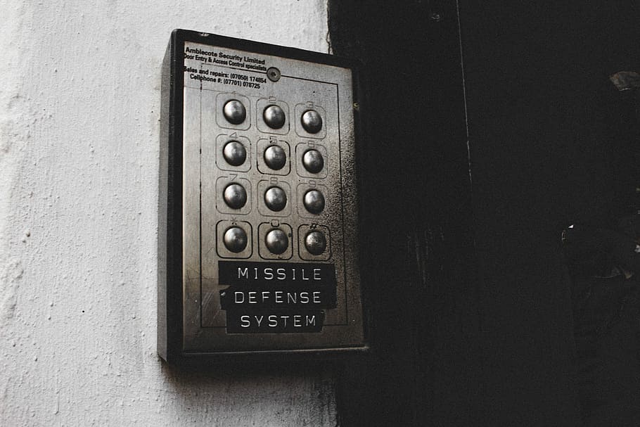 Missile Defense System, grey missile defense system, keypad, buttons